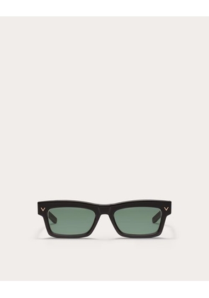Valentino V-SHAPE RECTANGULAR ACETATE FRAME unisex DARK GREEN 53