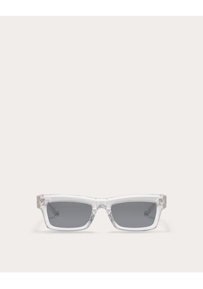 Valentino V-SHARP RECTANGULAR ACETATE FRAME unisex LIGHT GREY 53