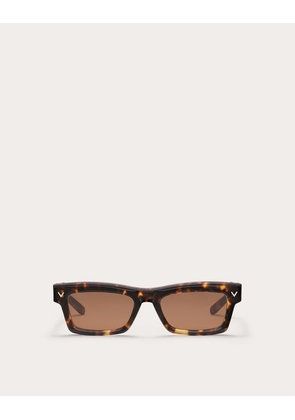 Valentino V-SHARP RECTANGULAR ACETATE FRAME unisex BROWN 53