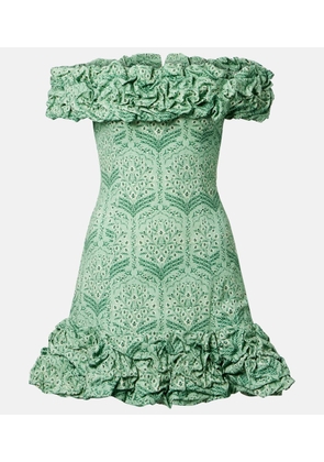 Agua by Agua Bendita Jardin ruffled cotton-blend poplin minidress