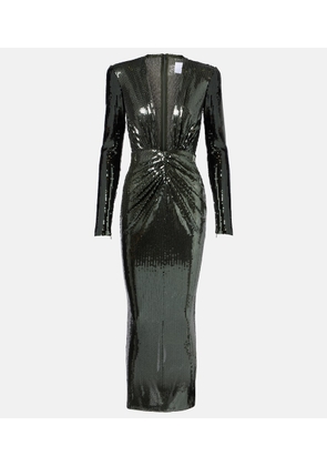 Alex Perry Gathered sequined gown