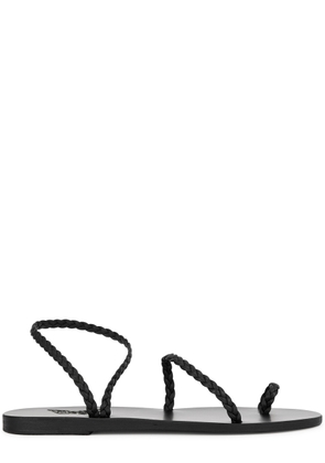 Ancient Greek Sandals Eleftheria Braided Leather Sandals - Black - 6