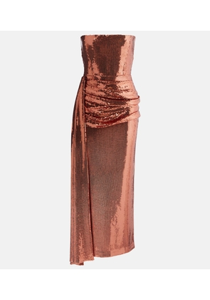 Alex Perry Draped sequined corset dress