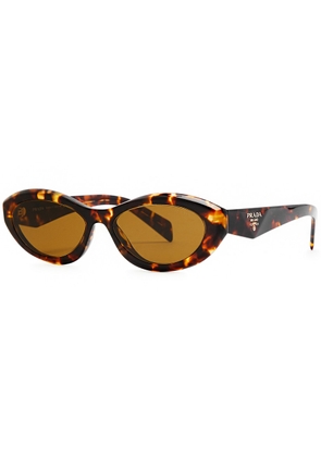 Prada - Oval-frame Sunglasses Brown, Designer-engraved Lenses, Designer-stamped Temples, 100% UV Protection