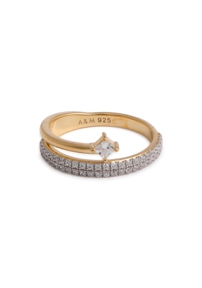 Astrid & Miyu Crystal Illusion 18kt Gold-plated Ring - N (UK N / US 6.75)