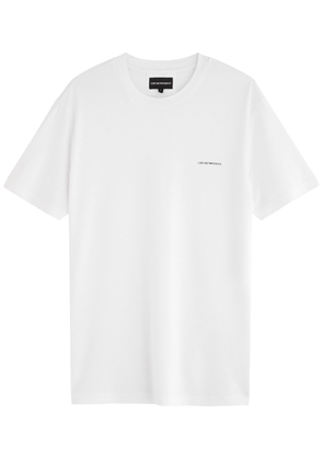 Emporio Armani Logo-print Stretch-jersey T-shirt - White - XL