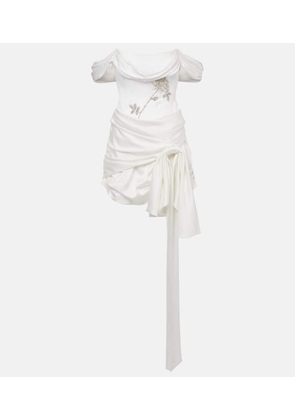 Clio Peppiatt Paloma beaded draped minidress