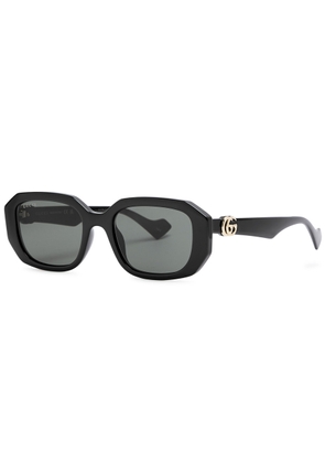 Gucci Eyewear Rectangle-frame Women's Designer Sunglasses - Black - One Size