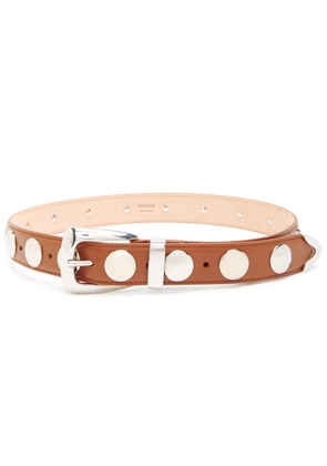 Khaite Benny Stud-embellished Leather Belt - Tan - 34 (UK12/ M)