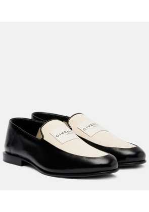 Givenchy Label leather and canvas loafers