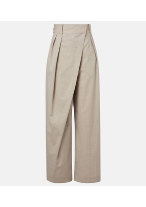 Loewe Asymmetric wool wide-leg pants