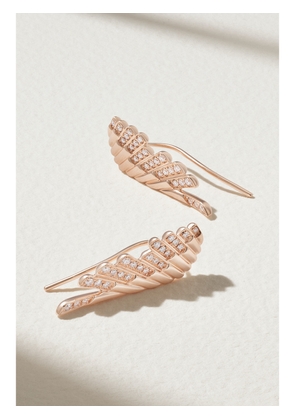 Garrard - Wings Rising Mini 18-karat Rose Gold Diamond Earrings - One size