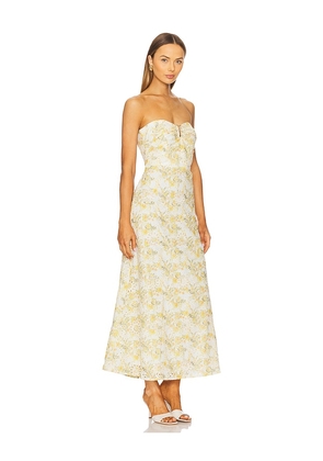 Bardot Lora Broderie Maxi Dress in Yellow. Size 12. Also in 10, 2, 6, 8.