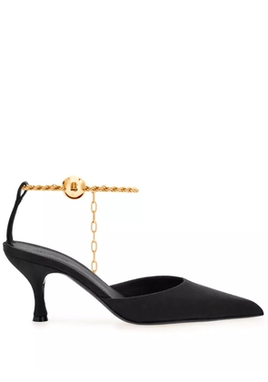 Ferragamo 70mm cable-link chain satin-finish pumps - Black