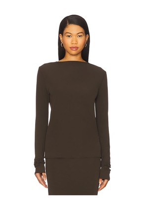 EAVES Lian Reversible Top in Brown. Size L. Also in M, S, XL.