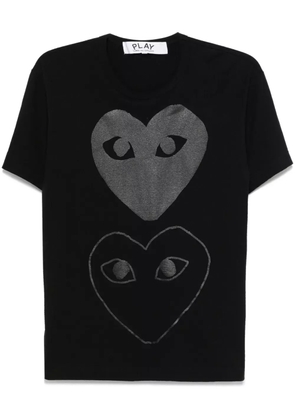 Comme Des Garçons Play double heart-print T-shirt - Black