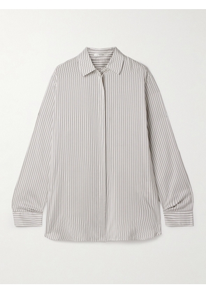 The Row - Vanda Striped Silk Shirt - Gray - US0,US2,US4,US6,US8,US10,US12,US14