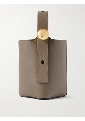 LOEWE - Pebble Mini Textured-leather Tote - Brown - One size