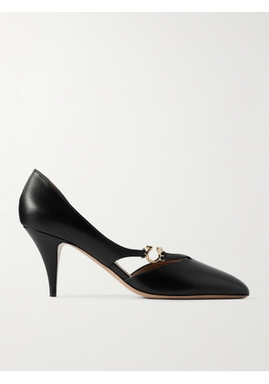 Ferragamo - Moreen Embellished Leather Pumps - Black - US5.5,US6,US6.5,US7,US7.5,US8,US8.5,US9,US9.5,US10,US10.5,US11,US11.5