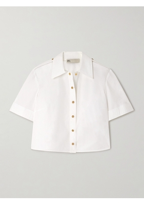 Tory Burch - Cotton-blend Poplin Shirt - White - US0,US2,US4,US6,US8,US10,US12