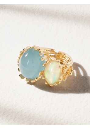 OLE LYNGGAARD COPENHAGEN - Boho 18-karat Gold Multi-stone Ring - 54