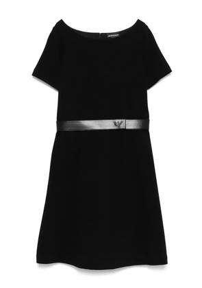 Emporio Armani Ottoman-jersey belted mini dress - Black