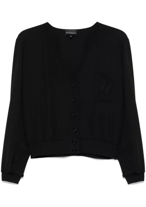 Emporio Armani logo-embroidered blouse - Black