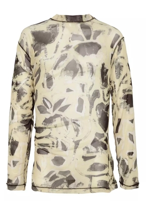 FEDERICO CINA semi-sheer T-shirt - Yellow
