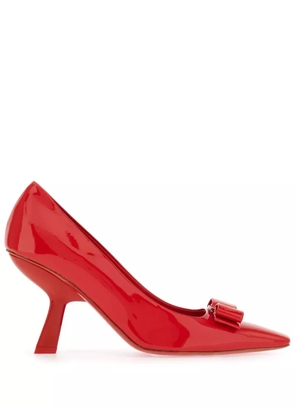Ferragamo Vara Bow 85mm patent leather pumps - Red