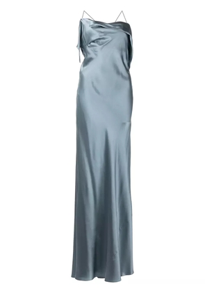 Michelle Mason cowl-neck silk gown - Blue