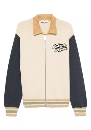 Maison Kitsuné knitted college cardigan - Neutrals