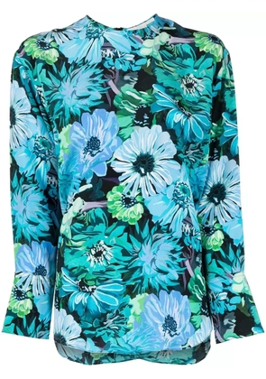 Stella McCartney floral-print silk blouse - Blue