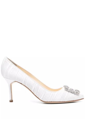 Manolo Blahnik 70mm Hangisi pumps - White