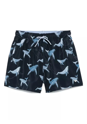 Emporio Armani sea animals-pattern swim shorts - Blue