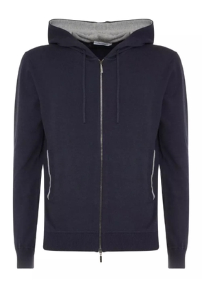 Cruciani hooded zip-up hoodie - Blue