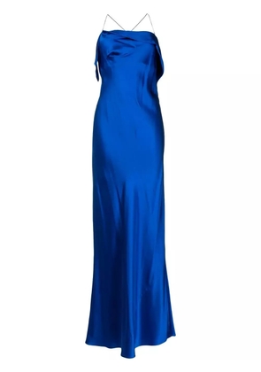 Michelle Mason bias-cut cowl neck gown - Blue
