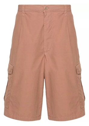Emporio Armani pleat-detail cotton cargo shorts - Brown