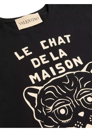 Valentino Garavani Chat De La Maison-print cotton T-shirt - Black