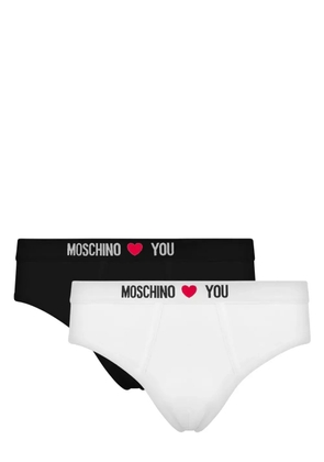Moschino logo-waistband briefs (pack of two) - Black