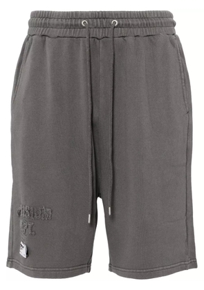 Musium Div. logo-patch cotton track shorts - Grey
