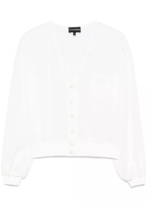 Emporio Armani logo-embroidered blouse - White