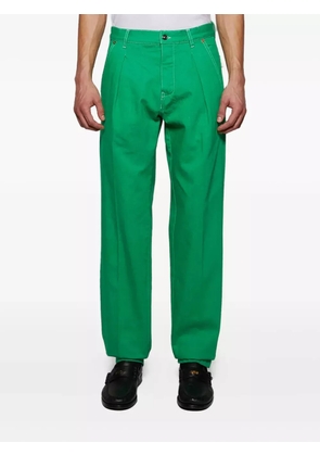 Doppiaa constrast-stitching trousers - Green