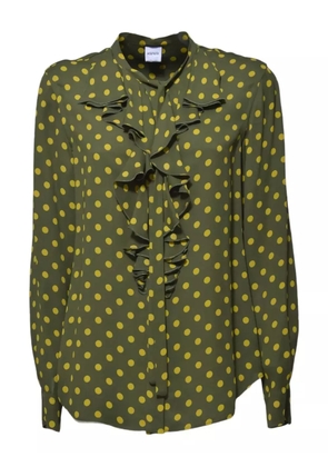 ASPESI polka dot-print ruffled blouse - Green