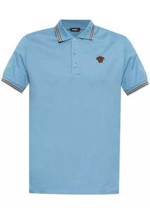 Versace Medusa-embroidered polo shirt - Blue
