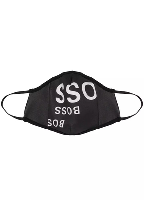 BOSS logo print face mask - Black