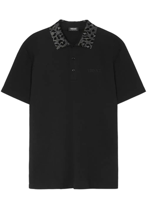 Versace crystal-embellished polo shirt - Black