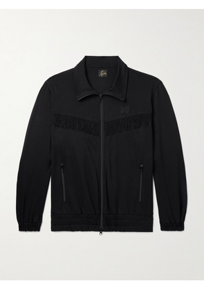 Needles - Logo-Embroidered Fringed Tech-Jersey Track Jacket - Men - Black - S