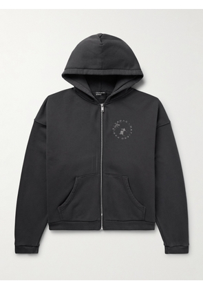 Enfants Riches Déprimés - Tabac Rat Printed Cotton-Jersey Zip-Up Hoodie - Men - Black - S