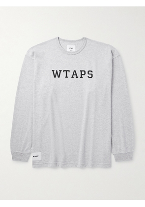 WTAPS - Oversized Logo-Print Cotton-Blend Jersey T-Shirt - Men - Gray - S