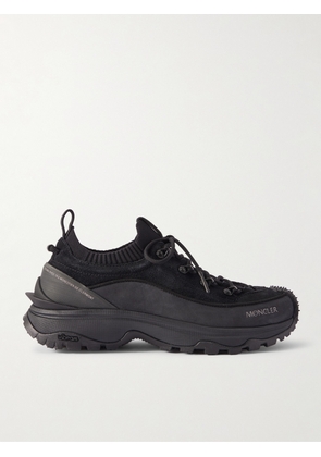 Moncler - Trailgrip Lite 3 Rubber-Trimmed Nubuck and Brushed-Suede Sneakers - Men - Black - EU 41